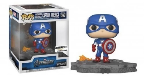 Funko Pop Captain America Assemble Deluxe #589 - Amazon Exclusive - Marvel Avengers  #589