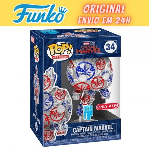 Funko Pop Captain Marvel (art Series) - Exclusivo Target - Marvel Captain Marvel - #34