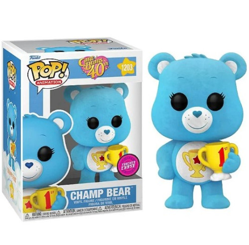 Funko Pop Champ Bear Flocked Chase-Care Bears-1203
