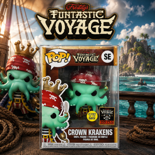 Funko Pop Crown Krakens Gitd 900 Unidades Freddy's Funtastic Voyage #52 - Produto Original