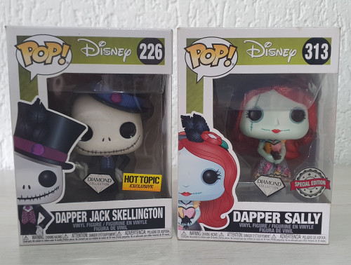 Funko Pop Dapper Jack Skellington #226 & Dapper Sally #313 Vaulted #0 - Produto Original