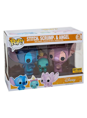 Funko Pop Disney: Lilo & Stitch - 3 Pack Stitch, Scrump & Angel - Hot Topic Exclusivo-Disney Stitch E Angel-3
