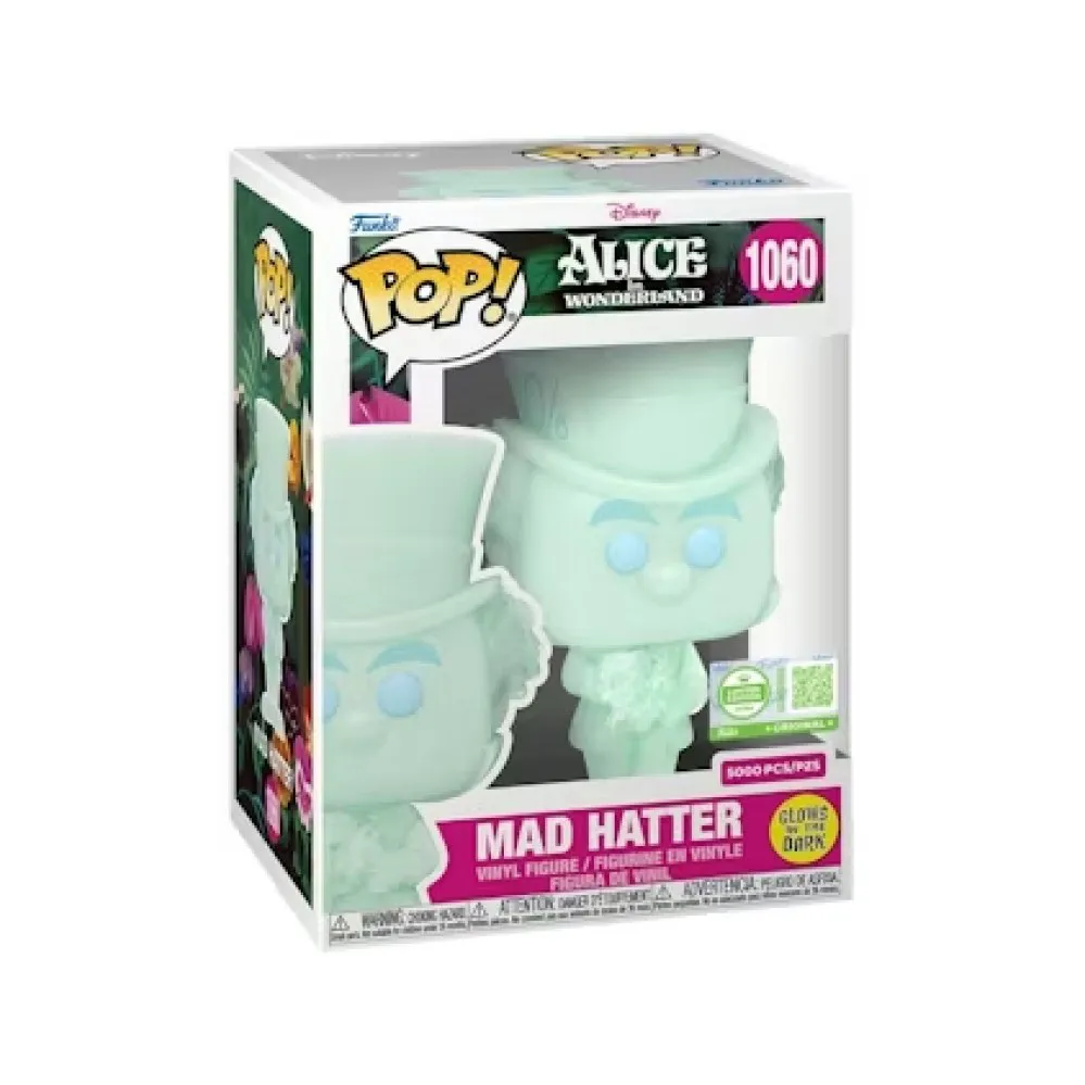 Funko Pop Disney Alice in Wonderland Mad Hatter Glow in the dark 1060 [Limited Edition 5000 pcs] Alice No País Das Maravilhas #1060 - Produto Original