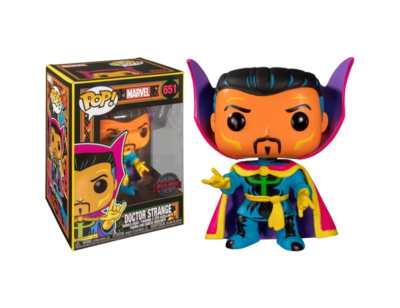 Funko Pop Doctor Strange - Special Edition Black Light - Marvel - #651 Marvel #651 - Produto Original