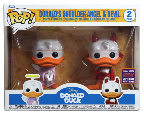 Funko Pop Donald's Shoulder Angel & Devil - 2 Pack Exclusivo 2022 Wondrous Convention-Disney-01