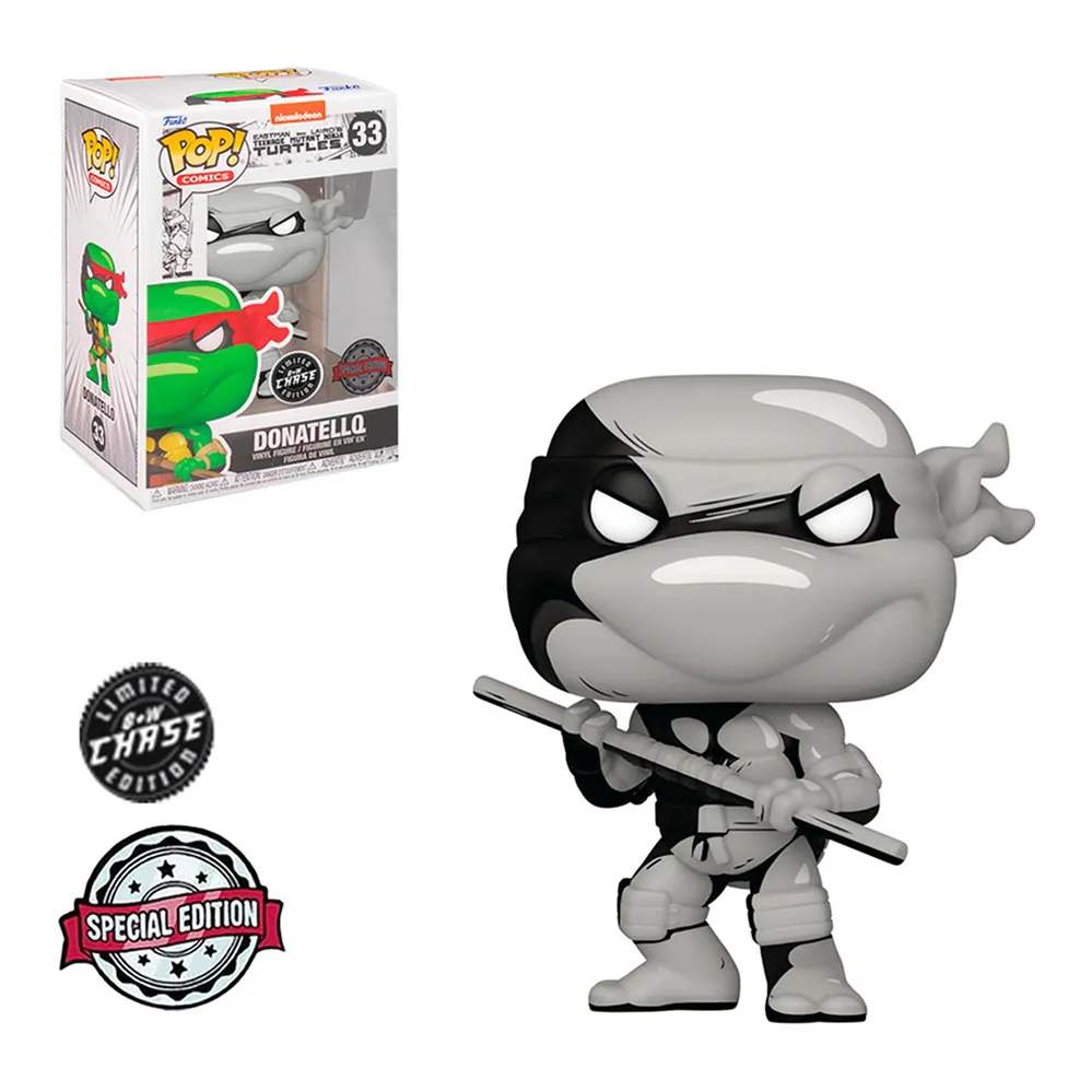 Funko Pop Donatello Tartarugas Ninjas B+W Chase 33 [Limited Edition] As Tartarugas Ninjas #33 - Produto Original