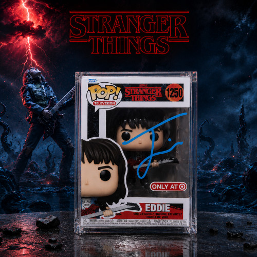 Funko Pop Eddie Autografado E Certificado Vaulted / Exclusivo Stranger Things #1250 - Produto Original
