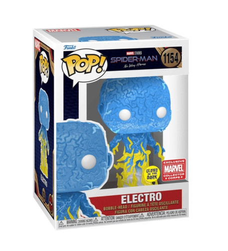 Funko Pop Electro #1154 - Exclusive Marvel Collector Corps - Glows in the Dark - Vaulted Marvel Spider-Man No Way Home #1154 - Produto Original