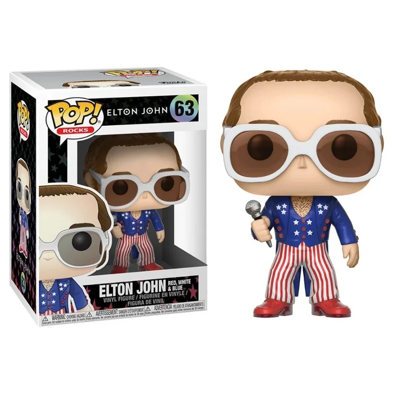 Funko Pop Elton Jon Red, White & bBlue ELTON JOHN #63 - Produto Original