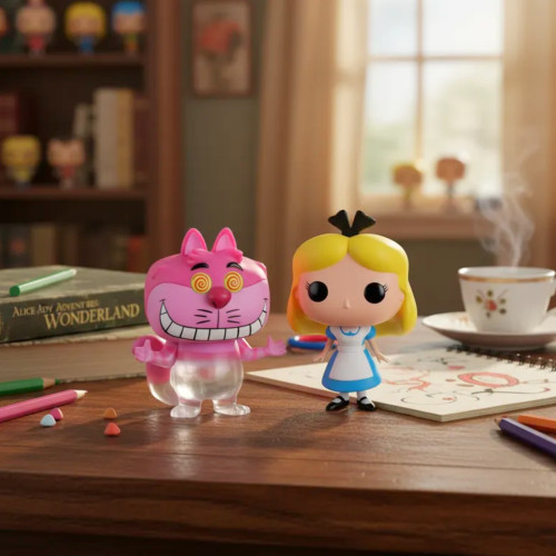 Funko Pop Heshire Cat Exclusivo #35 + Alice #49 - Alice No País Das Maravilhas - #35