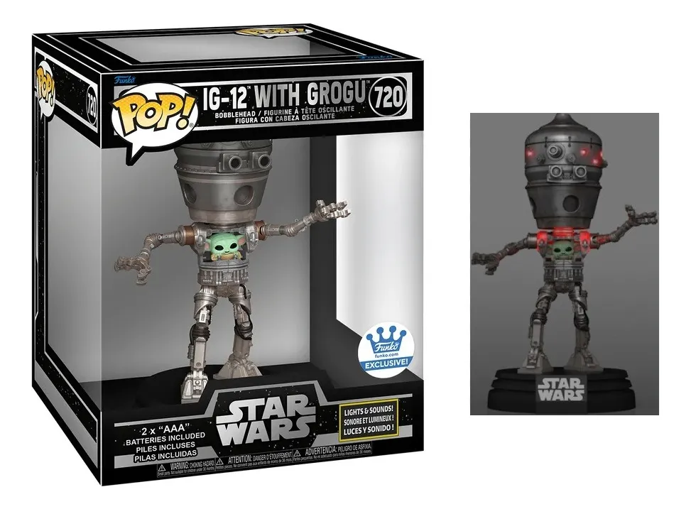 Funko Pop Ig-12 With Grogu #720 Lights And Sounds Funko Shop-Star Wars Mandalorian-2025