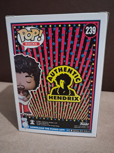 Funko Pop Jimi Hendrix - Exclusive Funko Shop - Com Detalhe Na Caixa - Vaulted - Authentic Hendrix - #239
