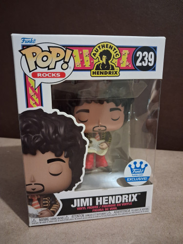 Funko Pop Jimi Hendrix - Exclusive Funko Shop - Com Detalhe Na Caixa - Vaulted - Authentic Hendrix - #239
