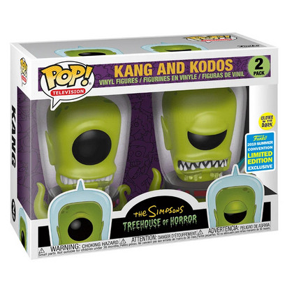 Funko Pop Kang And Kodos - 2pack - Sdcc 2019 - Glows In The Dark (Caixa com detalhes)-The Simpsons Treehouse Of Horror-1