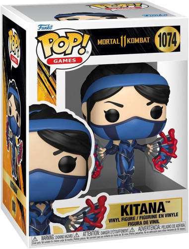 Funko Pop Kitana #1074 - Caixa com detalhes e adesivo de importador na parte inferior Mortal Kombat II #1074 - Produto Original