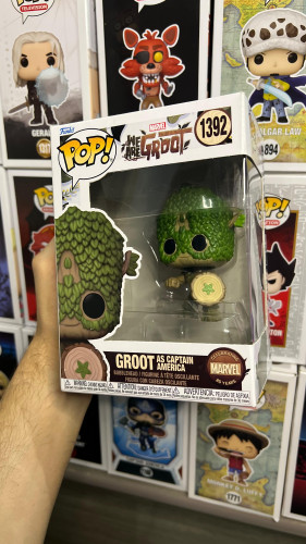 Funko Pop Marvel 1392 - Groot Como Capitão América-Marvel-1392