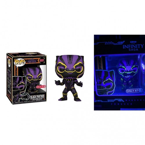 Funko Pop Marvel Black Panther Black Light #891 Target-Black Panther-2021