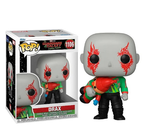 Funko Pop Marvel Guardiões da Galáxia Guardians Of The Galaxy Holiday Drax 1106-Marvel-1106