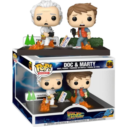 Funko Pop Moment Back to the Future 40th Anniversary Doc & Marty-De Volta Para O Futuro-1846