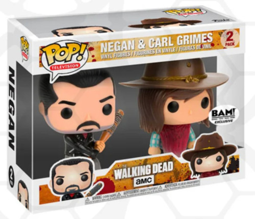 Funko Pop Negan & Carl Grimes The Walking Ded #2 - Produto Original