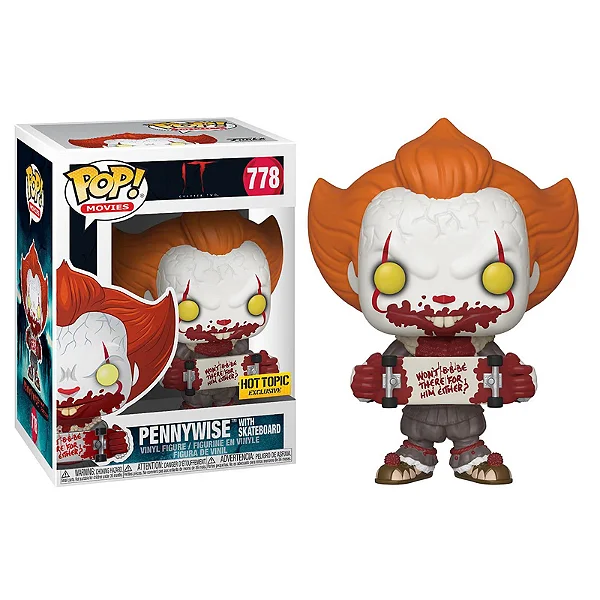 Funko Pop Pennywise with Skateboad Hot Topic Exclusive-IT: A Coisa-778