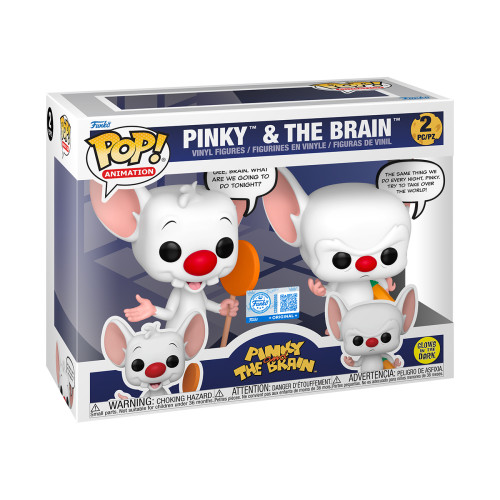 Funko Pop Pinky & The Brain 2pack Glow Exclusivo Pink And The Brain #0 - Produto Original