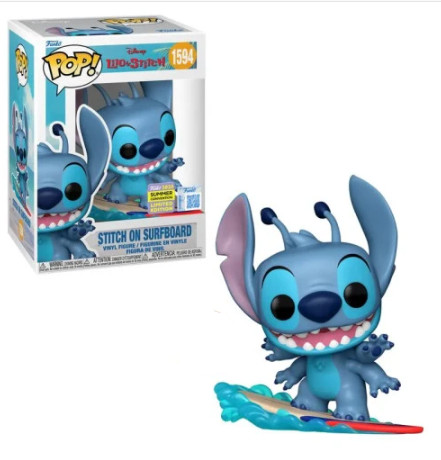 Funko Pop Plus - Lilo & Stitch - Stitch On Surfboard 1594 (sdcc 2025) - Dianey Lilo And Stitch - #1594 FUNKO POP #1594 - Produto Original