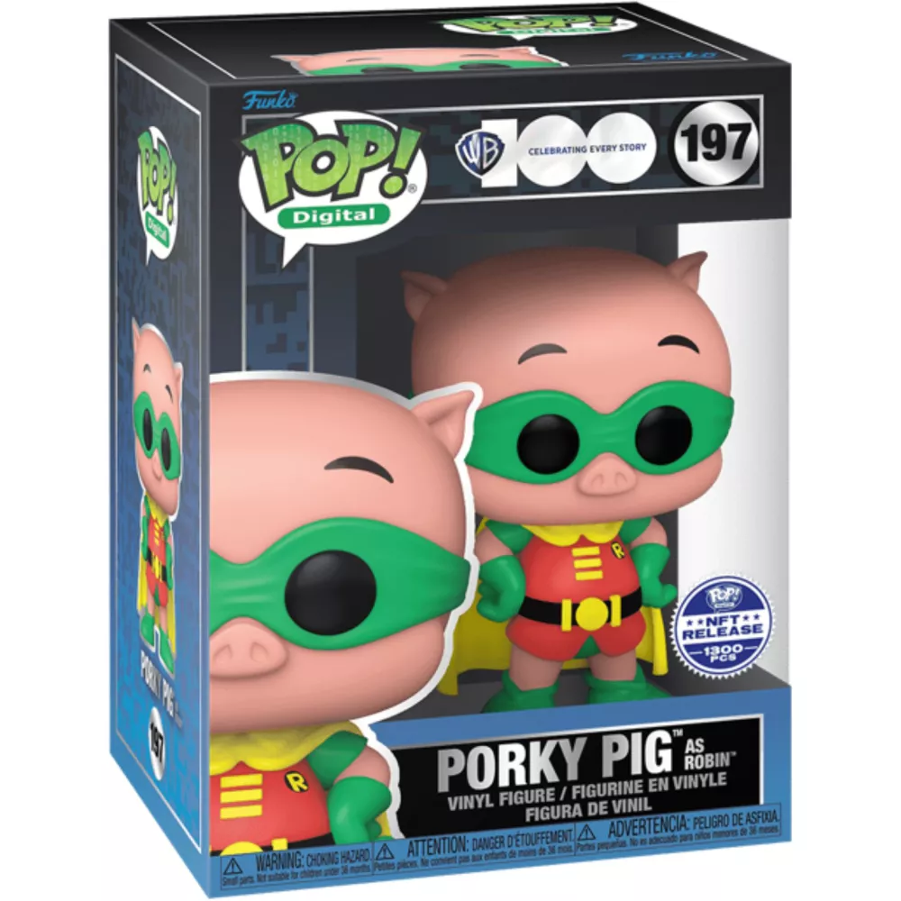 Funko Pop Porky Pig as Robin NFT Release (1300 PCs)-Digital Warner Bros 100th Anniversary-197
