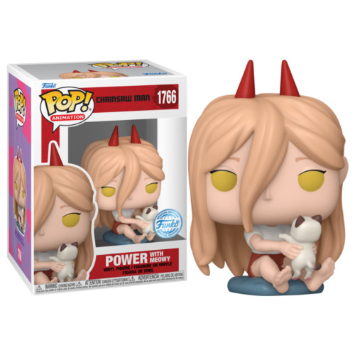 Funko Pop Power With Meowy Exclusive Chainsaw Man #1766 - Produto Original