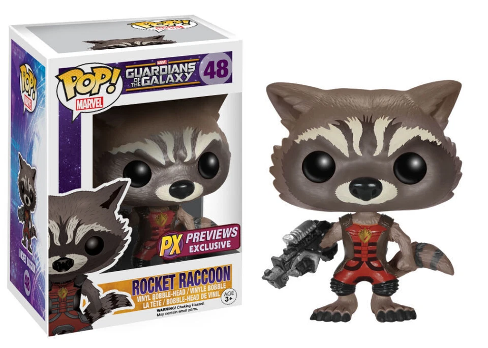 Funko Pop Rocket Raccoon - Px Previews Exclusivo Guardians Of The Galaxy #48 - Produto Original