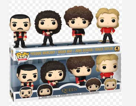 Funko Pop Rocks - Pack Queen - Freddie Mercury, Brian May, John Deacon, Roger Taylor Rocks - Queen #4 - Produto Original