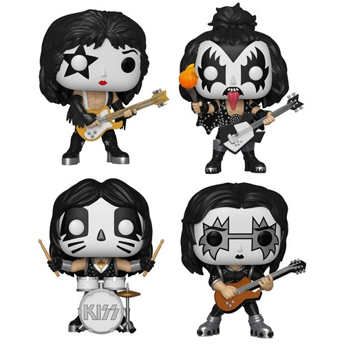Funko Pop Rocks: KISS 3.75" Collectible Vinyl Figures (Set of 4) Rocks #121 - Produto Original