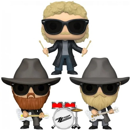 Funko Pop Rocks: ZZ Top 3.75" Collectible Vinyl Figures (Set of 3) Rocks #164 - Produto Original