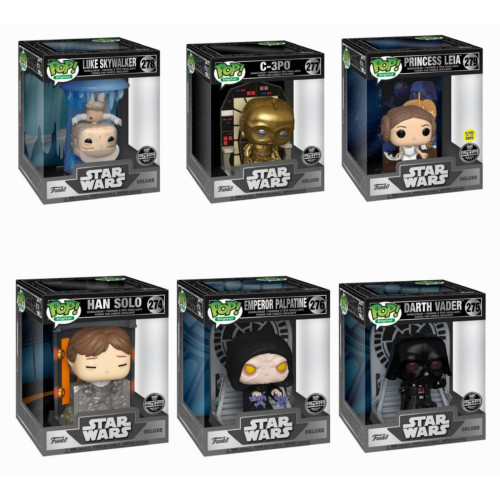 Funko Pop Set Completo NFT Luke Skywalker, C-3PO, Princess Leia, Han Solo, Emperor Palpatine & Darth Vader-Digital Star Wars-279
