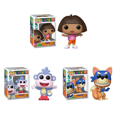 Funko Pop Set Dora, Boots & Swiper Dora Aventureira #2003 - Produto Original