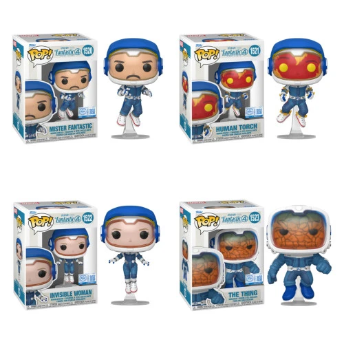 Funko Pop Set Spacesuit Mister Fantastic, Human Torch, Invisible Woman & The Thing Exclusive - Marvel Fantastic Four First Steps  #1520