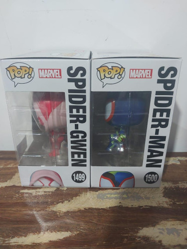 Action Figures Funko Pop Spider Man E Girl Miles Morales 1499 E 1500 Dupla - SPIDER MAN - #