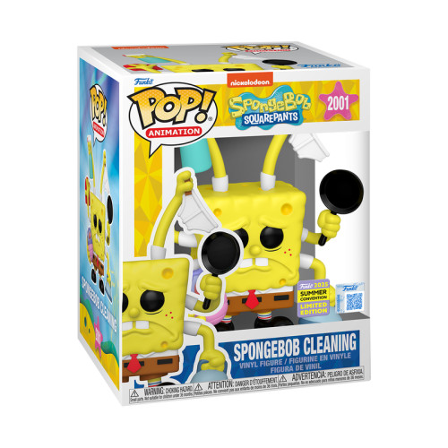 Funko Pop Spongebob Cleaning Premium SDCC Exclusivo-Television Spongebob Squarepants-2001