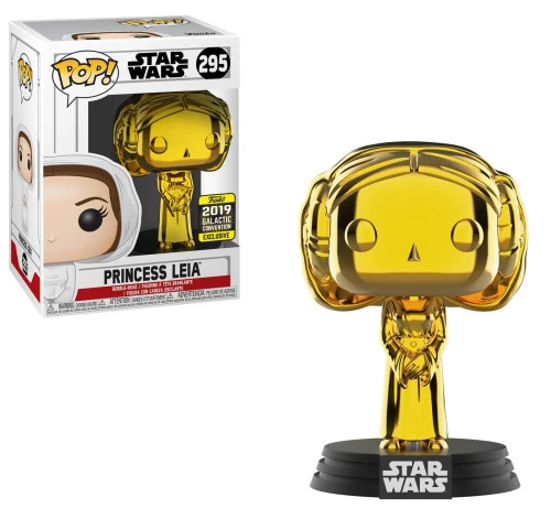 Funko Pop Star Wars Princess Leia 295 Galactic Convention Exclusive 2019 Gold - Star Wars  #295