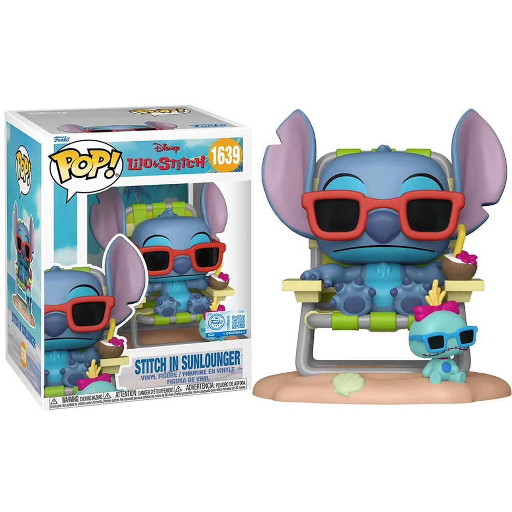 Funko Pop Stitch In Sunlounger Exclusive - Lilo & Stitch - #1639 FUNKO POP #1639 - Produto Original