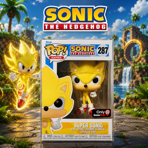 Funko Pop Super Sonic Gamestop Sonic The Hedgehog #287 - Produto Original