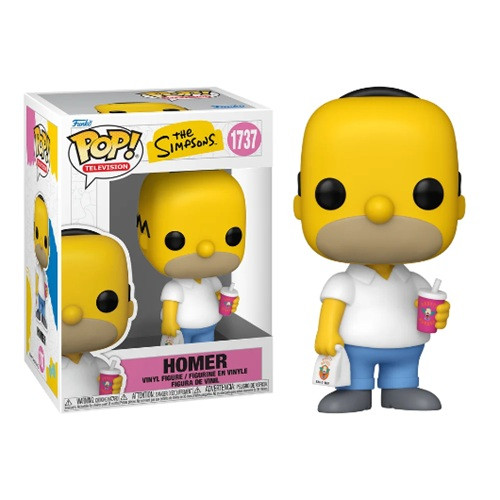 Funko Pop Television The Simpsons Homer Simpson with Krusty Burger #1737 (caixa com detalhes) The Simpsons #1737 - Produto Original