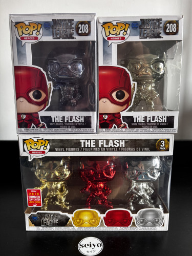 Funko Pop The Flash #208 Chrome Cromados Justice League The Flash #208 - Produto Original