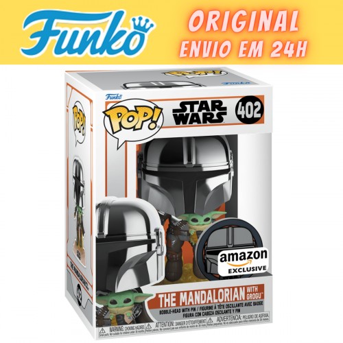 Funko Pop The Mandalorian With Grogu - Exclusivo Amazon - Star Wars - #402