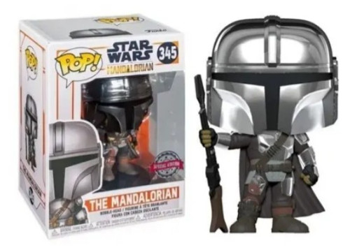 Funko Pop The Mandaloriano Capacete Cromado 345 The Mandalorian #345 - Produto Original