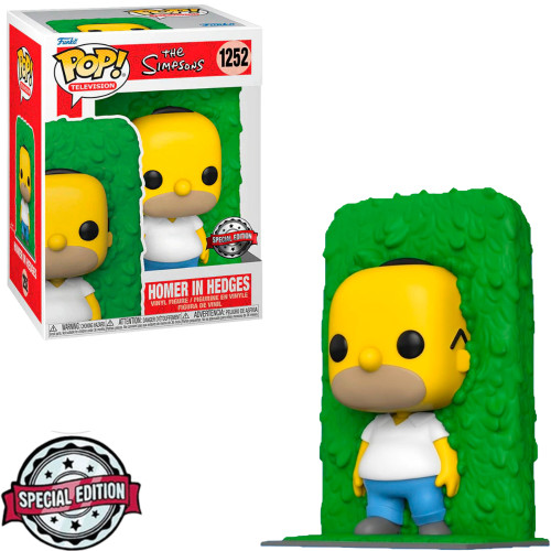 Funko Pop The Simpsons Homer in Hedges 1252 Exclusive Colecionável Boneco Desenho Os Simpsons #1252 - Produto Original