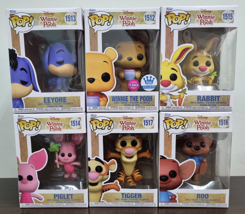 Funko Pop Ursinho Pooh (floked) + (coleção Completa) - Disney Winnie The Pooh - #1512