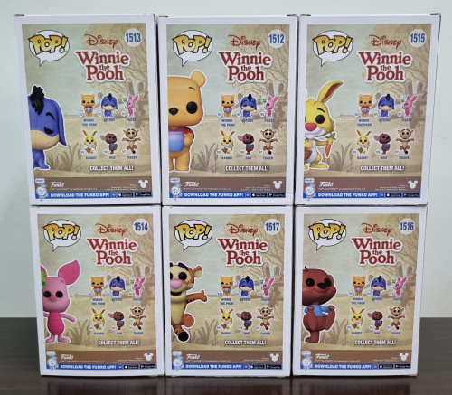 Funko Pop Ursinho Pooh (floked) + (coleção Completa) - Disney Winnie The Pooh - #1512