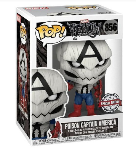 Funko Pop Venom Poison Captain America 856 (Special Edition) Capitão América #855 - Produto Original