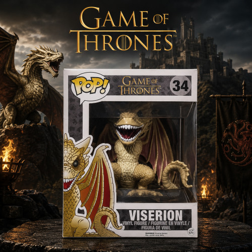 Funko Pop Viserion 6 Polegadas Super (vaulted 2015) Game Of Thrones #34 - Produto Original